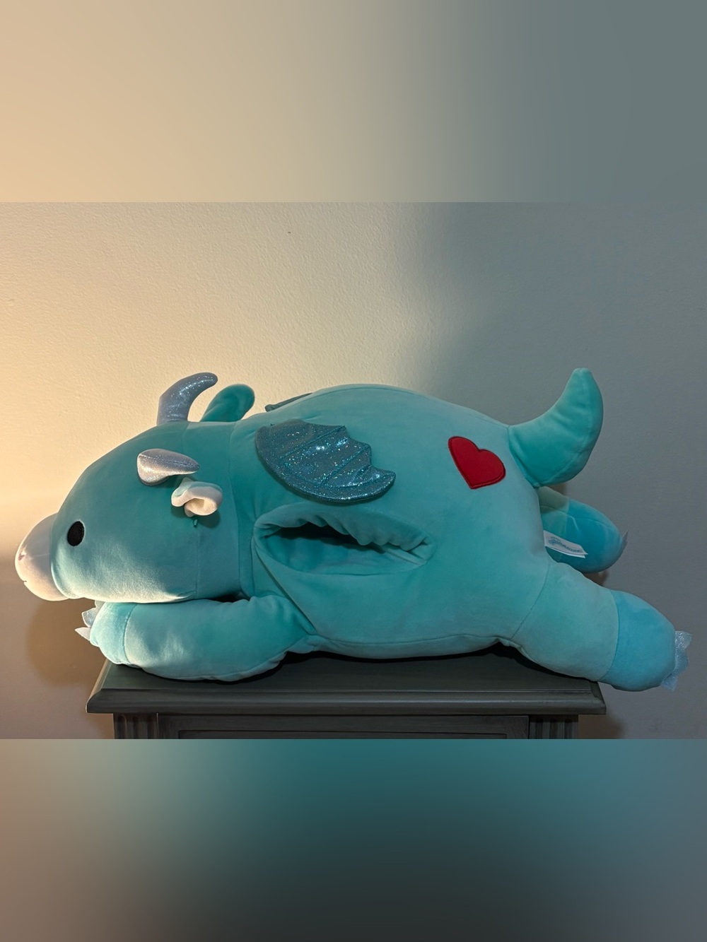 Squishmallows Hugmallows Miles Dragon Sparkly Wing Heart Large Plushie